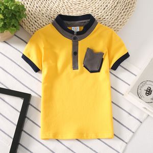 Polos Moda Çocuklar Erkekler Polo Gömlek Gençler 214 Yıl Pamuk Kısa Kollu Erkek Bebek Polo Spor Gömlek Tops Çocuk Giyim 230508