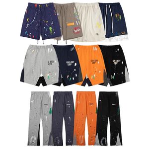 23SS Mens Plus Size Pants Padded Sweatpants Hip Hop Stitching Trousers Designer Jean Shorts for Men Bootcut Women Casual Cotton Ink Graffiti Jogger