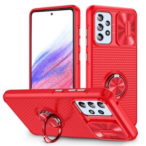 Custodie per telefoni con cavalletto magnetico per auto per Samsung Galaxy A53 5G A23 A33 Cover per fotocamera scorrevole 360 Supporto per anello girevole Shell Nero