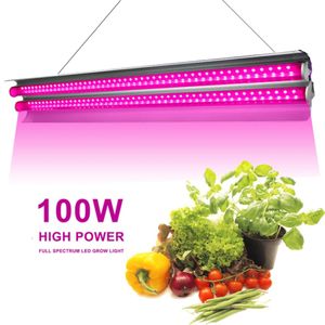 Full Spectrum Grow Lights Flowers Succulent Growing Lamps Double Tube Lamp LED Grow Light For Indoor Plants Hanging Phytolamp för Orchids 3200 Lux