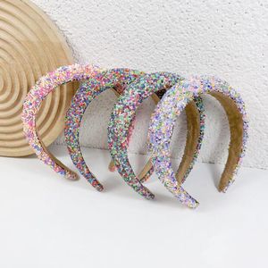 New Fashion Hairband For Women Casual Spongy Headband Full Beading Paved Headwear Luxurious Baroque Hair Accessories