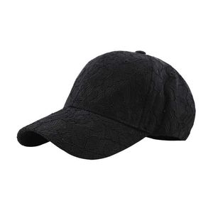 Snapbacks Summer Summer Floral Lace Bordado Mesh Caps Mulher Moda Cotton Baseball Hat Girl Responsável Snapback Casual Sun Visor G230508