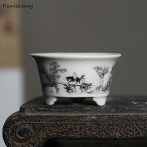 Fioriere Vasi 2 dimensioni Creativo Mini Viola Argilla Ceramica Bonsai di alta qualità Vasi da fiori in stile cinese Desktop da casa Vaso da fiori decorativo LC293 230508
