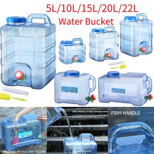 Buckets 5/7.5/8/10/12/15/20/22LCapacity Outdoor Water Bucket Portable Driving Water Tank Container with Faucet for Camping Picnic Hiking 230508