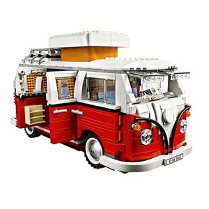 Block 1354pcs Volkswagen T1 Camper Bricks Van Car Bluding High Techc Ideas Bus Kompatibla 10220 Toys for Kid Birthday Present 230506