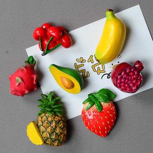 Fridge Magnets 3d creative simulation fruits refrigerator magnets resin blueberry durian refrigerator magnet necklace decoration of your home P230508