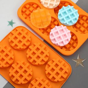 30pcs/lot Round Waffle Silicone Mold Handmade Pudding Jelly Mousse Cake Muffin Dessert Polymer Clay Home Decor Baking Supplies