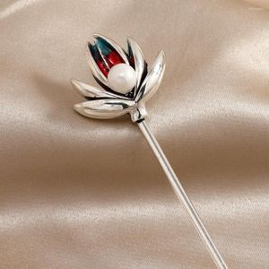 Hair Clips Muylinda Colorful Enamel Flower Stick Pearls Lotus Hairpins Forks Elegant Hairs Jewelry Accessory