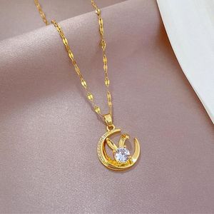 Anhänger Halsketten Liebe für Frauen Mädchen Luxus Schmuck Kragen Para Mujer Zirkon Mond Halsband Halskette Geschenke