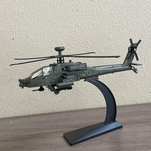 Самолеты Modle America AH64 Apache Utility сплав с сплавными вертолетами модели модели Metal Flying Model Sound и Light Children Dired 230508