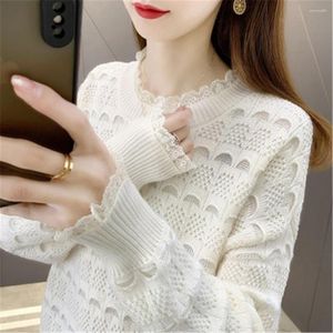 Women's Sweaters Women Sweater 2023 Fashion Shirt Stitching Patchwork Color Comfort Jumpers Sexy Slim Knitted Pullover Female Clothing