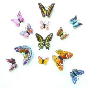 2021 Ny simulering lysande fjäril 3D Wall Stistererhome Festival Decoration Glow in the Dark Magnet Butterflies Stickers 6-12cm