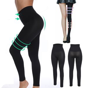 Aparente da cintura Shaper Shapewear Anti celulite Compressão Mulheres Leggings Perla Slimming Body Shaper Cantura Alta Tummy Control Calcinha coxa magra 230508