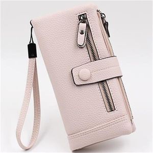 Wallets Brand Women Long Purses Zipper Soft PU Leather Ladies Clutch Bags With High Quality Card Holder Wristband Wallet