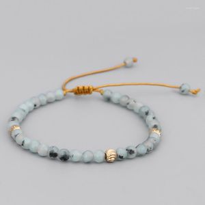 Strand elegante e elegante gradiente de cor de pedra natural pulseira de miçangas