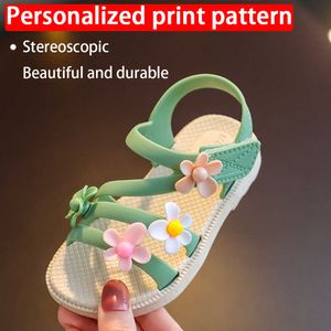 Sandalen Sommer Mädchen Sandalen Blume Einfach Niedlich Rosa Grün Kinder Sandalen Kleinkind Baby Weiche Lässige Schulmädchen Schuhe