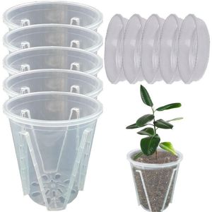 Planters Pots Orchid Flower Pot Root Control Pot Transparent Breathable Container With Drainage Hole Orchid Cattleya Planting Flower Pot 230508