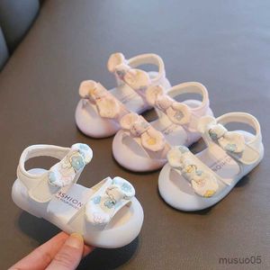 Sandali Sandali per bambini Scarpe estive per ragazze Nuovi sandali piatti estivi per bambini principessa per neonate Belle scarpe da spiaggia con fiori