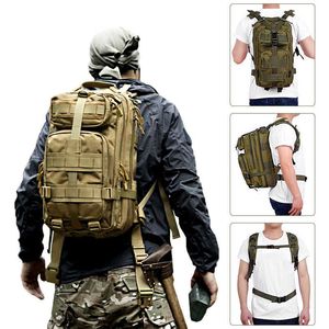 Backpacking Packs 25L 3P Tactical Rackpack Military Army Outdoor Bag Rucks Sock Män camping Taktisk ryggsäck Vandring Sports Molle Pack Climbing Bags P230508