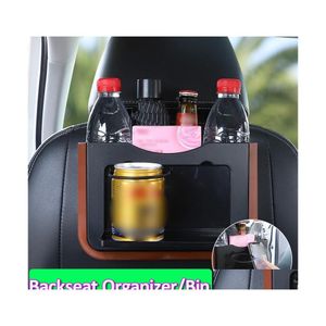 Car Organizer Seat Foldable Storage Bag Box Backseat Cup Holder Dining Table Accessories Interior Drop Delivery Mobiles Motorcycles Dhtyz