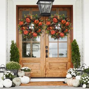 Kwiaty dekoracyjne jesienne drzwi w wieniec świąteczne halloween dekoracje na Święto Dziękczynienia dynia jagodowa sosna stożka klon sztuczny wystrój domu