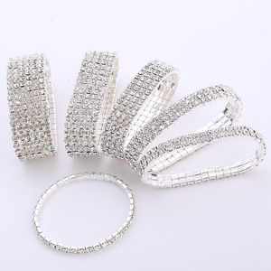 Chain Multiple Styles Fashion Crystal Stretch Shine Bracelets For Women Couple Girlsfriend Bangles Wedding Bridal Gifts 230508