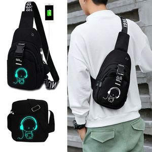 Вечерние сумки USB Fanny Pack для женщин с ремнем Сумка светоотражающая мешка для поперечного кузова сумка для вечеринки для вечеринки для мужчины для ремня 230508