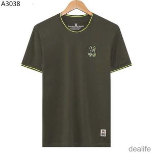 2023 Summer Bunny Skeleton Rabbit Cartoon EmbroideredPsycho organic cotton t shirts - Trendy Rib Short Sleeve Tee