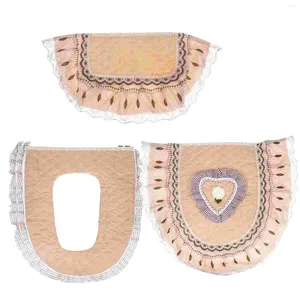 Toilet Seat Covers Rug Sets Bath Rugs Mat Set Sanitary Pad Bathroom Lid Cover Lace Seats Travel