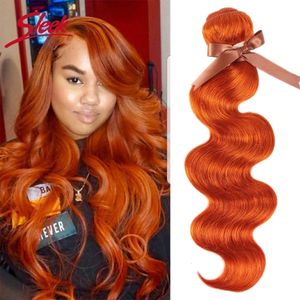 Hair Bulks Sleek Body Wave Orange Bundles Human Brazilian Natural Weave 8 To 28 Inches For Extension 230508