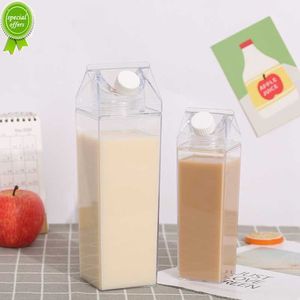 New 500ml/1000ml Milk Carton Water Bottle Transparent Plastic Portable Clear Box for Juice Tea Bottles