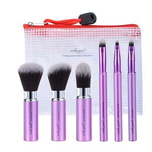 Makeup Tools Travel Makeup Brushes Set 6st Powder Foundation Blush Eyeshadow Eyeliner Lips Mini Beauty Tools Kit Dractable With Cover 230508
