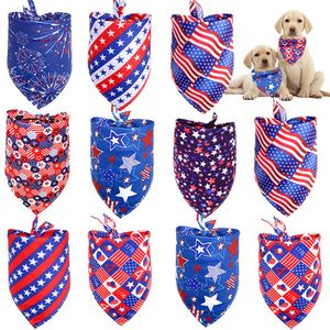 Tillbehör 50st om juli hundbandanas husdjur tillbehör liten hund katt bandana halsduk hundar bandana hund leveranser amerikansk självständighetsdag