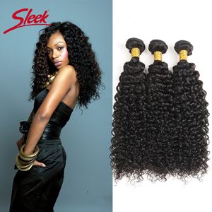 Hair Bulks Sleek Indian Kinky Curly Bundles Natural Black Bundle Extension 100% Human Can Buy 3 Or 4 230508