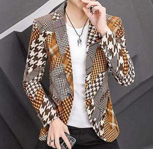 Herrdräkter modedesigner Blazers Men's Classic Casual Floral Print Luxury Jackets Brand Long Sleeves Coats M-3XL