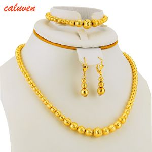 Collane con ciondolo Vendita collana di perline orecchini braccialetti set di gioielli palla per le donne colore oro AfricaaraboMedio Orienteregalo etiope 230506