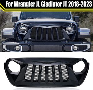 Bilmodifierad raptorgrillar för Jeep Wrangler JL Gladiator JT 2018-2023 Front Racing Grills Front Grill Mesh Bumper Grilles Cover