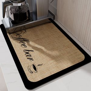 Carpet Kitchen Absorbent Draining Mat Non Slip Dish Drying Pad Insulated Dishes Protector Kitchen Rugs Table Placemats Bathroom Mat 230506