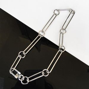 Choker Chokers 2023手作りの男性女性ユニセックスメタルチェーンネックレスヘビーデューティーパドロックカラー