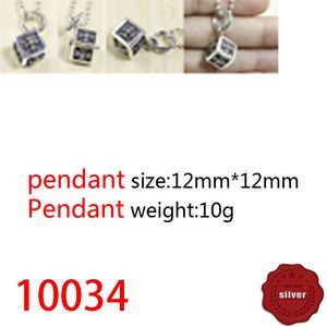 10034 Fashion S925 Sterling Silver Vintage Cross Flower Pendant Net Red Par Anchor Box Letter Personlig klassisk punk hiphopstil