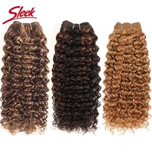 Hair Bulks Sleek Brazilian Nature Dream Curl P4/27 P1B/30 Ombre T1B/30 1B/Pink Red 99J Double Drawn Human Weave Bundles 230508