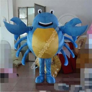 Disfraces de mascota de cangrejo azul de tamaño adulto Tema de dibujos animados vestido de lujo Mascota de escuela secundaria Ropa publicitaria