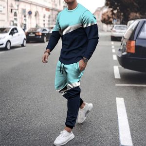 Momento masculino Moda Moda Homem Homem Casual Casual Sportswear Men Tracksuit Sur Suor Sweatizes Long Slave Camise