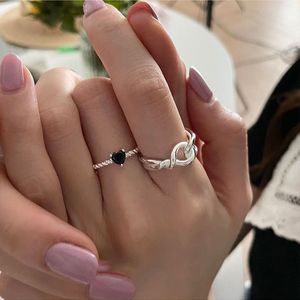 matching rngs hgh-end Light luxury unique engagement rings simple design ilver Ring loving series of belt ins cold wind small splicing internet celebrity ring ring