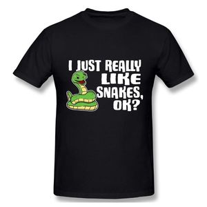 Camisetas masculinas fofas eu realmente gosto de cobras ok tshirt man camise