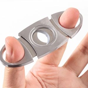 Stainless Steel Cigar Cutter Pocket Small Double Blades Cigar Scissors Black Tobacco Cigar Knife Smoking Accessories Tool 50pcs