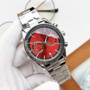 Ome Novos cinco agulhas Pontos Luxo Mens Relógios Relógio de Quartzo de Alta Qualidade Top Marca Designer Relógio Cinto de aço Inoxidável Homens Acessórios de Moda Presentes de Natal OM02