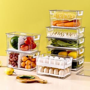 Organizacja przezroczyste pojemniki do przechowywania żywności Lodówka Produkcja SAVER Staver Stackable Lodówka Organizator jaj Owoce i warzywa.