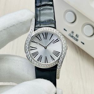 Limelight Gala 32mm Orologio da donna con diamanti Orologio da polso automatico da donna/da donna Numeri romani Quadrante bianco Vetro zaffiro Cinturino in pelle di alligatore nero