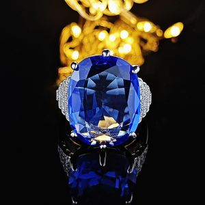 Дизайнерская модная горячая продажа обручальное яичное кольцо, инкрустированное сапфировое синее топ -каменное кольцо рука рука